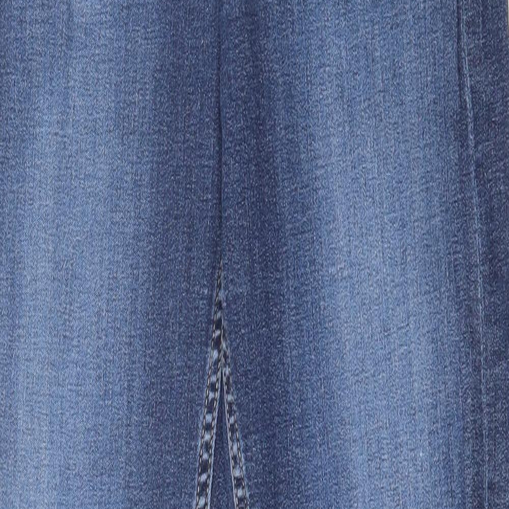 Fat Face Womens Blue  Cotton Straight Jeans Size 8 L30 in Slim Button