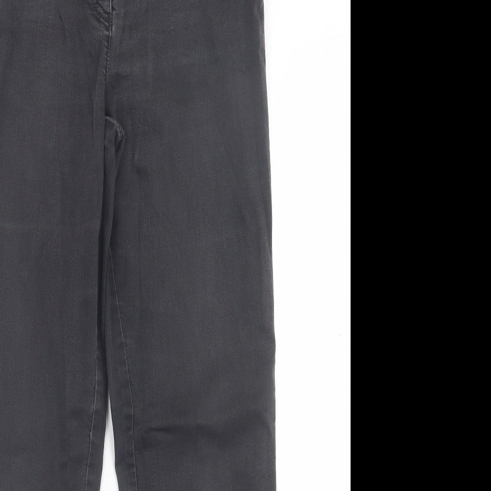 Michele Magic Womens Black  Cotton Straight Jeans Size 12 L28 in Regular Button