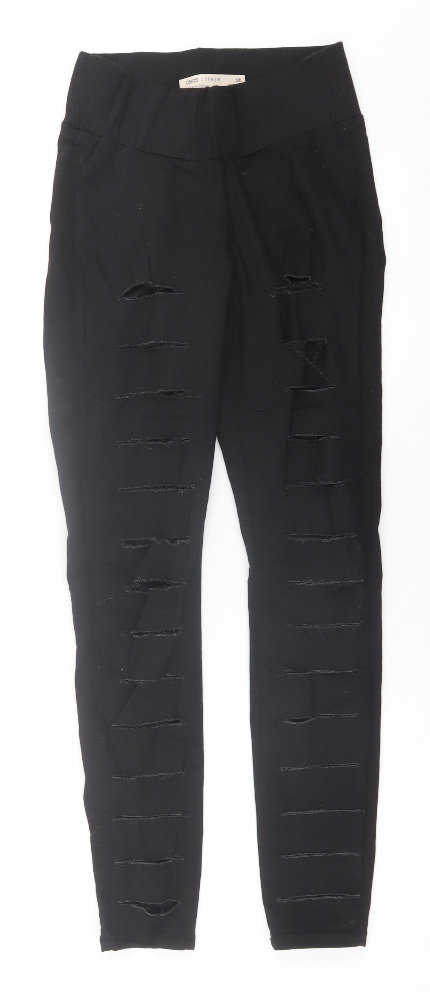 ASOS Womens Black  Cotton Jegging Trousers Size 8 L28 in Regular