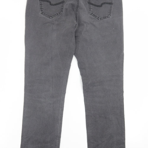 TU Womens Grey  Cotton Straight Jeans Size 14 L28 in Regular Button