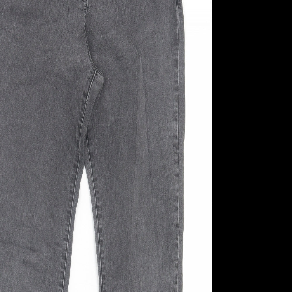 TU Womens Grey  Cotton Straight Jeans Size 14 L28 in Regular Button