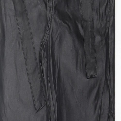 New Look Womens Black  Viscose Skinny Jeans Size 10 L29 in Regular Button - Leather Look