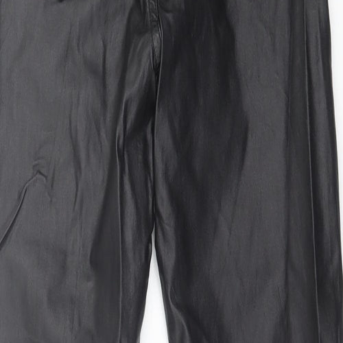 New Look Womens Black  Viscose Skinny Jeans Size 10 L29 in Regular Button - Leather Look