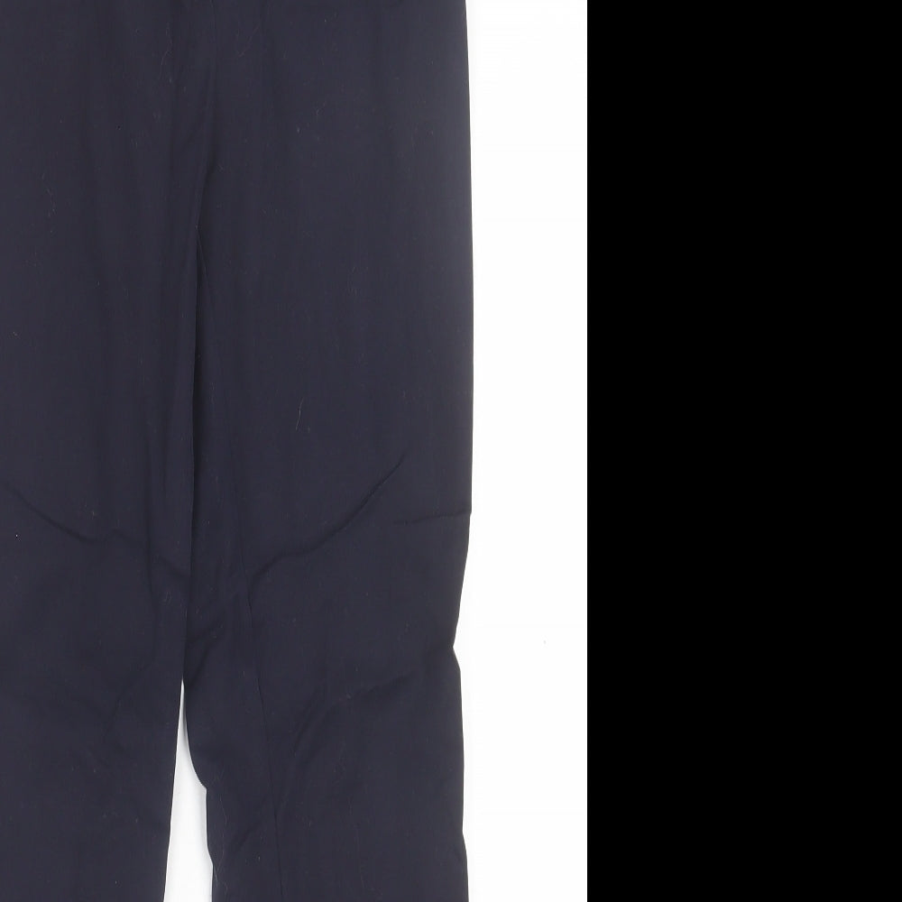 Mango Womens Blue  Cotton Capri Trousers Size 10 L28 in Regular Hook & Eye
