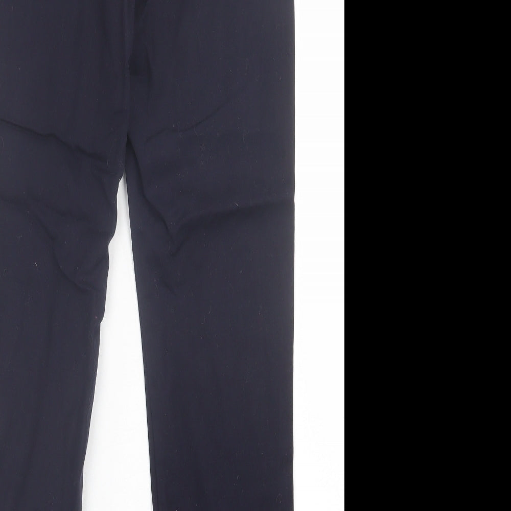 Mango Womens Blue  Cotton Capri Trousers Size 10 L28 in Regular Hook & Eye