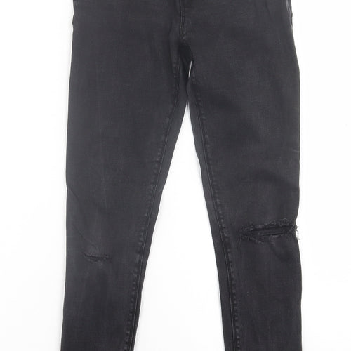 Simply Be Womens Black  Cotton Skinny Jeans Size 10 L27 in Regular Button
