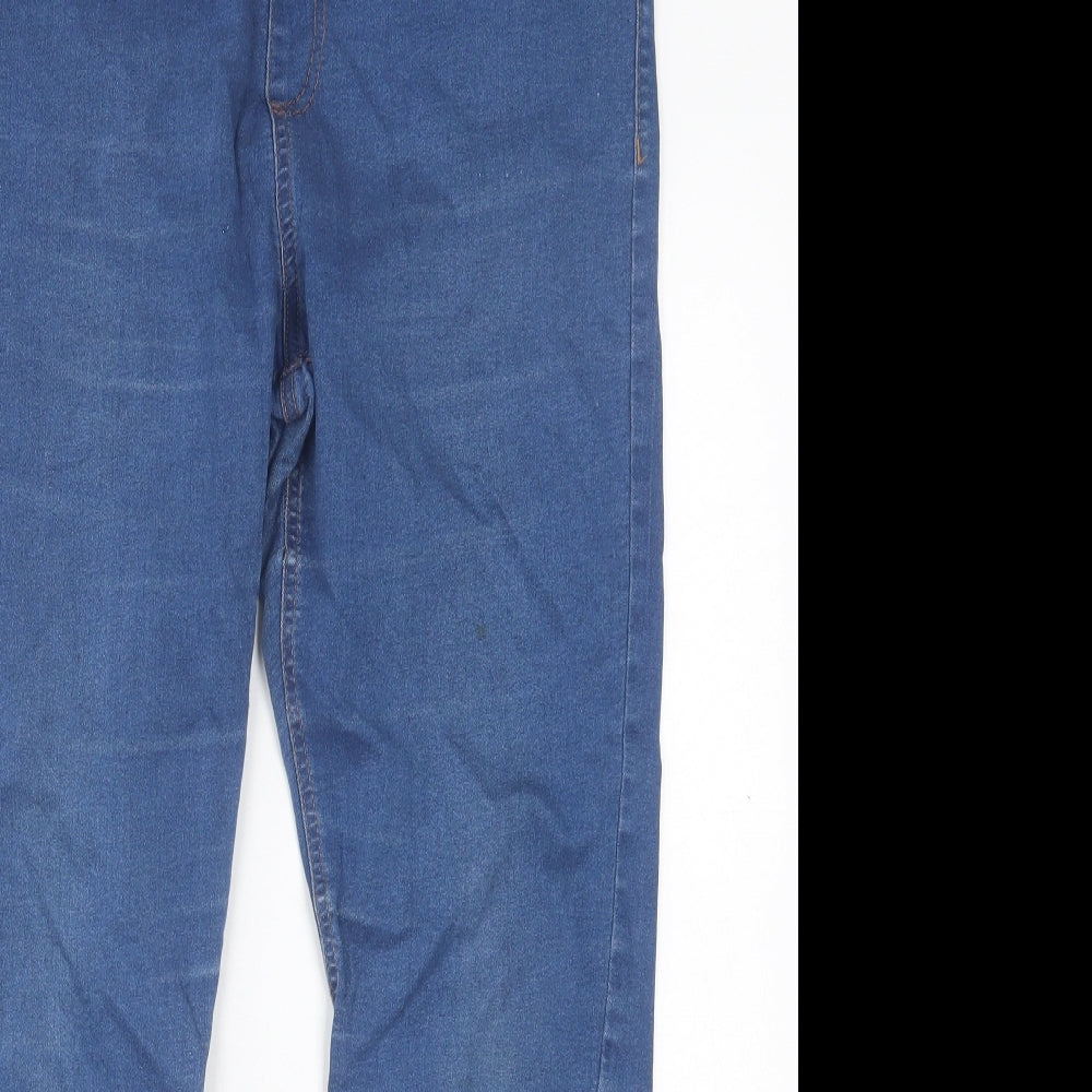 Marks and Spencer Womens Blue  Cotton Jegging Trousers Size 16 L26 in Regular