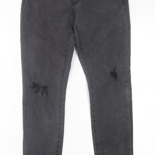 Cotton On Womens Black  Cotton Skinny Jeans Size 12 L27 in Regular Button