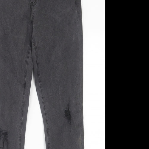 Cotton On Womens Black  Cotton Skinny Jeans Size 12 L27 in Regular Button
