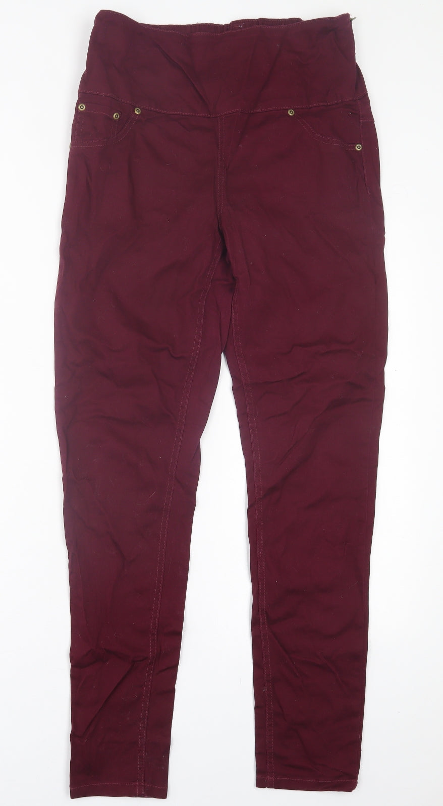 Avon Womens Purple  Cotton Trousers  Size 10 L30 in Regular Zip