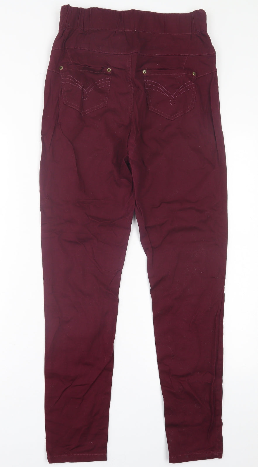 Avon Womens Purple  Cotton Trousers  Size 10 L30 in Regular Zip