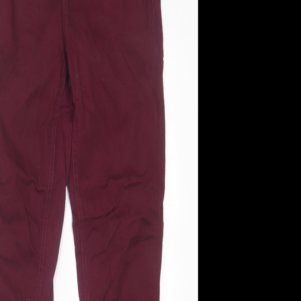 Avon Womens Purple  Cotton Trousers  Size 10 L30 in Regular Zip