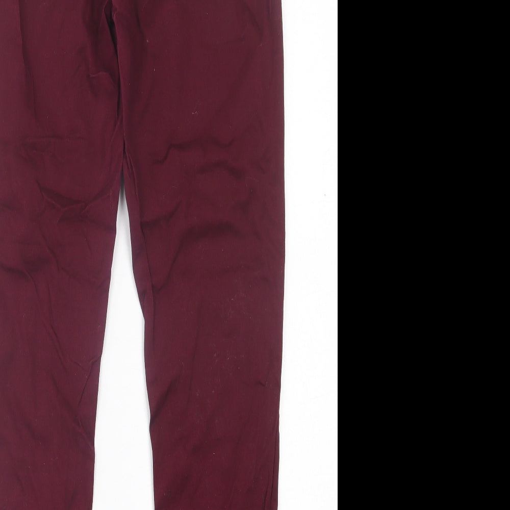 Avon Womens Purple  Cotton Trousers  Size 10 L30 in Regular Zip
