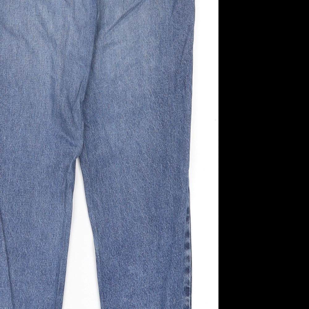 NEXT Womens Blue  Cotton Boyfriend Jeans Size 14 L29 in Regular Button