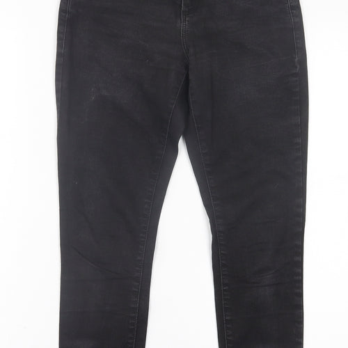 Topshop Womens Black  Cotton Skinny Jeans Size 26 in L30 in Regular Button
