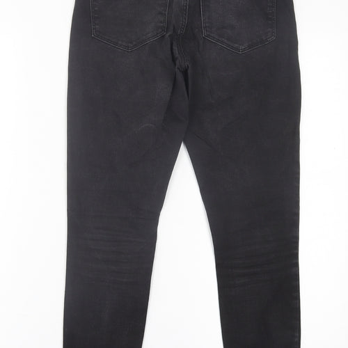 Topshop Womens Black  Cotton Skinny Jeans Size 26 in L30 in Regular Button