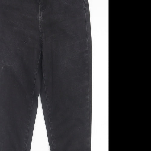 Topshop Womens Black  Cotton Skinny Jeans Size 26 in L30 in Regular Button