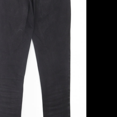 Topshop Womens Black  Cotton Skinny Jeans Size 26 in L30 in Regular Button