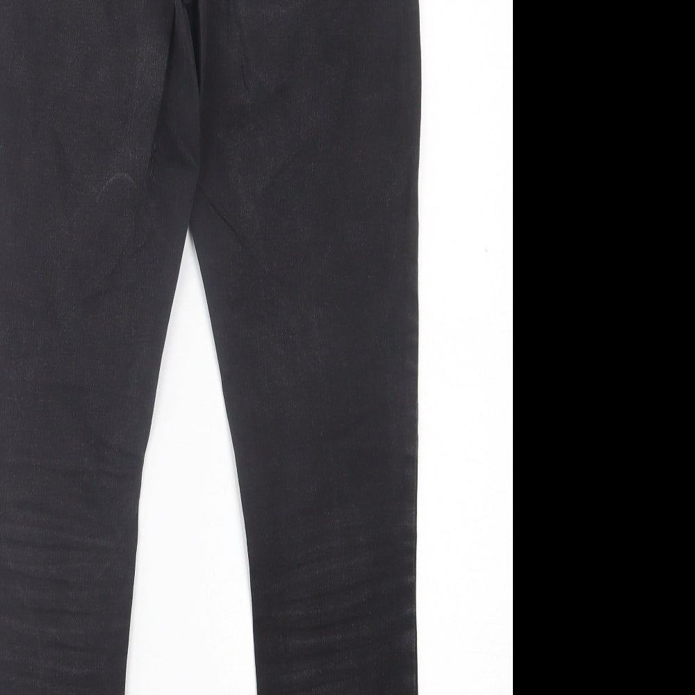 Topshop Womens Black  Cotton Skinny Jeans Size 26 in L30 in Regular Button