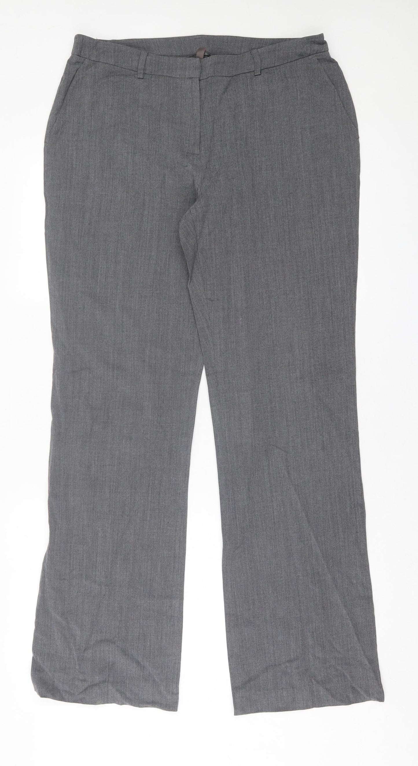 wrap Womens Grey  Polyester Trousers  Size 34 in L32 in Regular Hook & Eye
