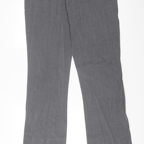 wrap Womens Grey  Polyester Trousers  Size 34 in L32 in Regular Hook & Eye