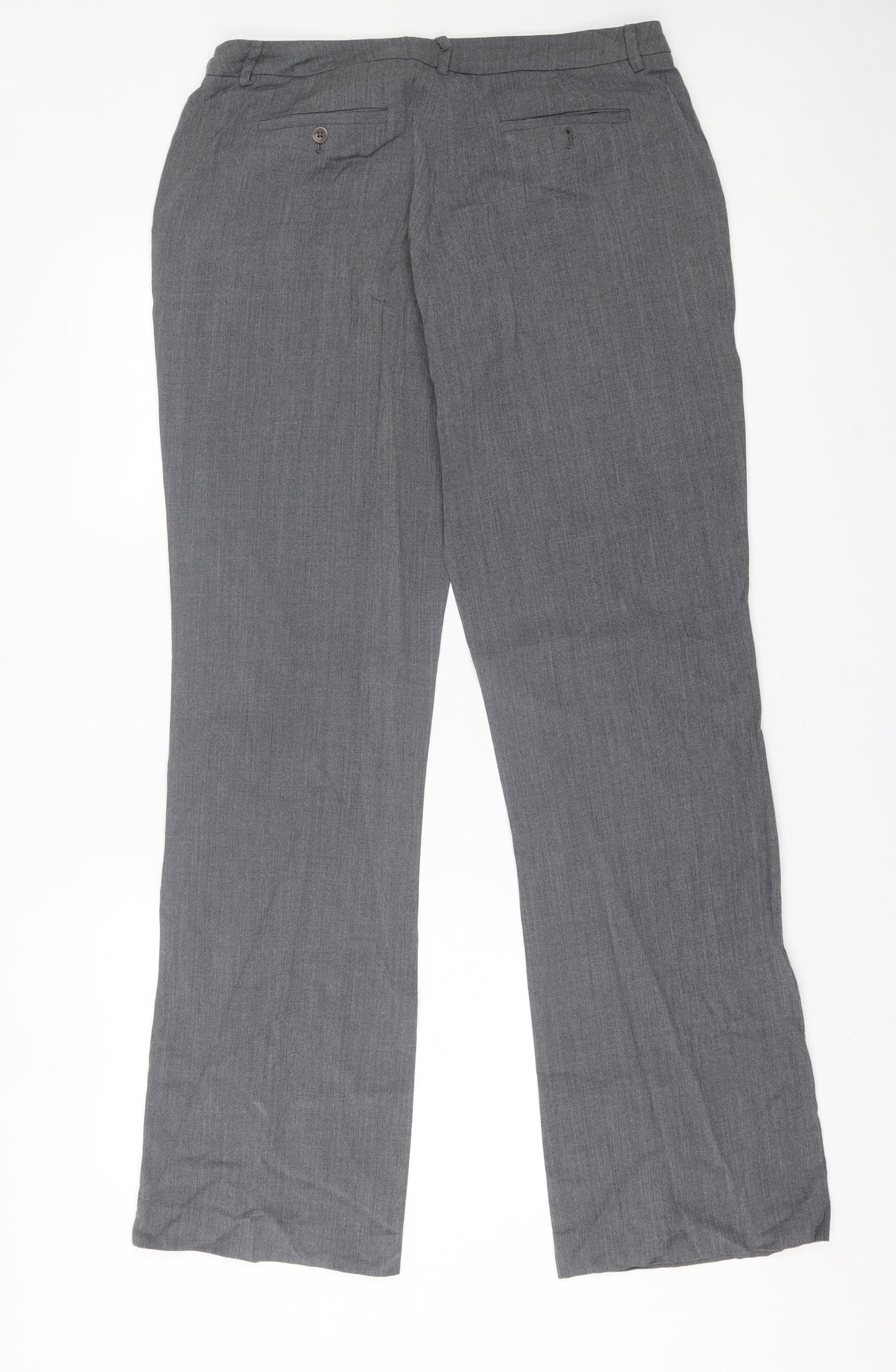 wrap Womens Grey  Polyester Trousers  Size 34 in L32 in Regular Hook & Eye