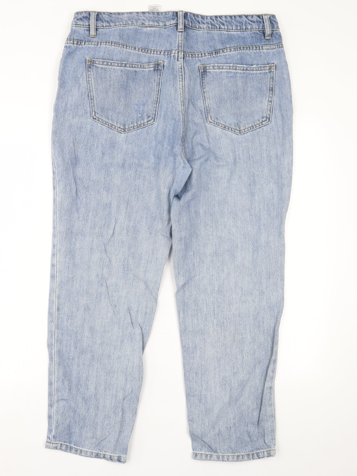 NEXT Womens Blue  Cotton Boyfriend Jeans Size 14 L26 in Regular Button