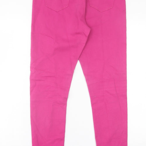 originla Womens Pink  Cotton Jegging Trousers Size 12 L29 in Regular