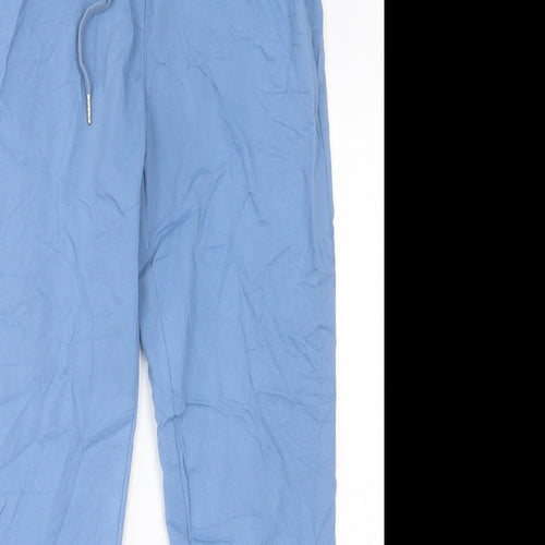 Preworn Womens Blue  Viscose Trousers  Size 32 in L28 in Regular Tie