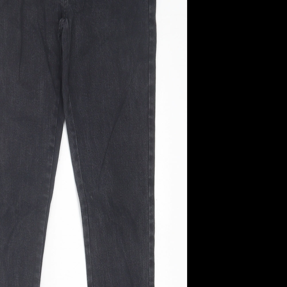 DENIM & Womens Black  Cotton Straight Jeans Size 14 L31 in Regular Button