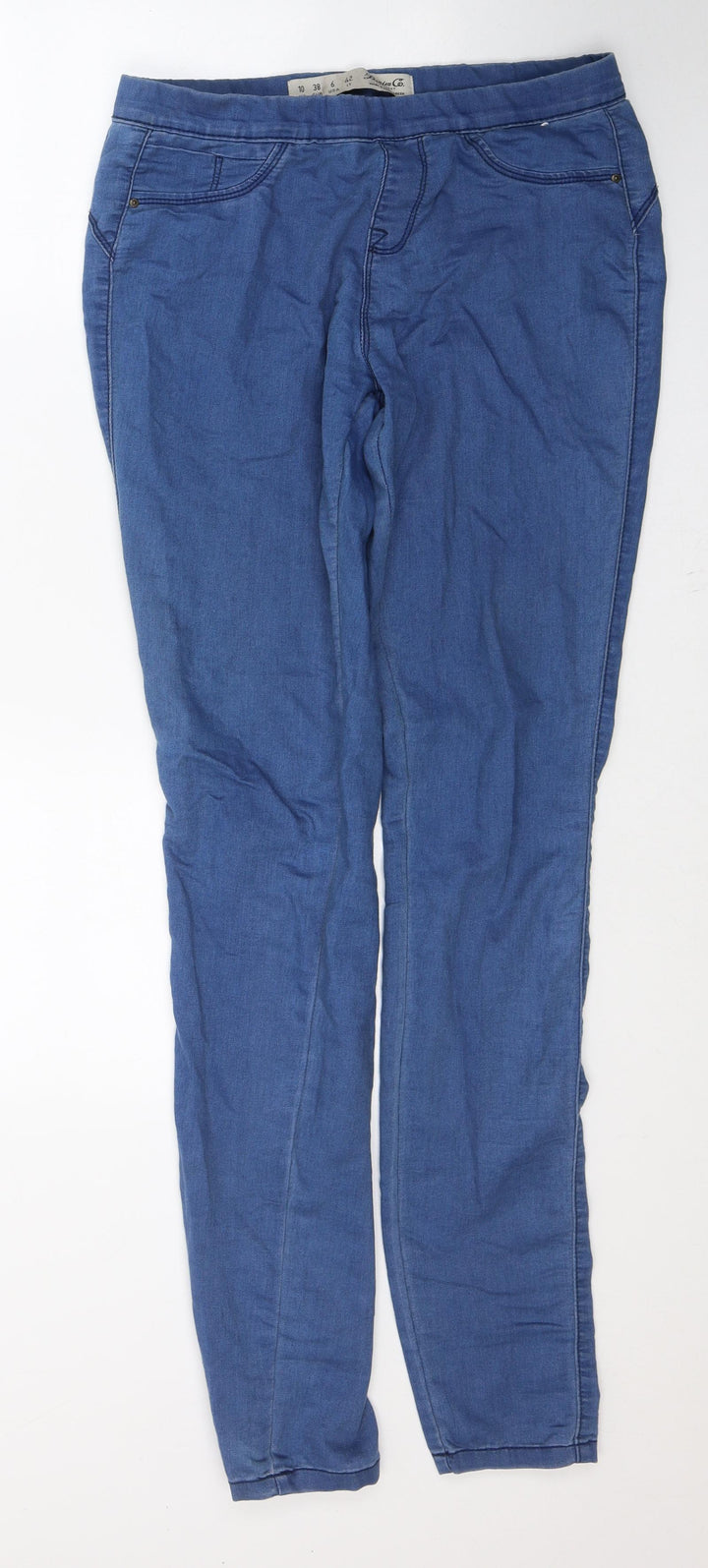 Denim & Co. Womens Blue Cotton Jegging Jeans Size 10 L33 in Regular Button