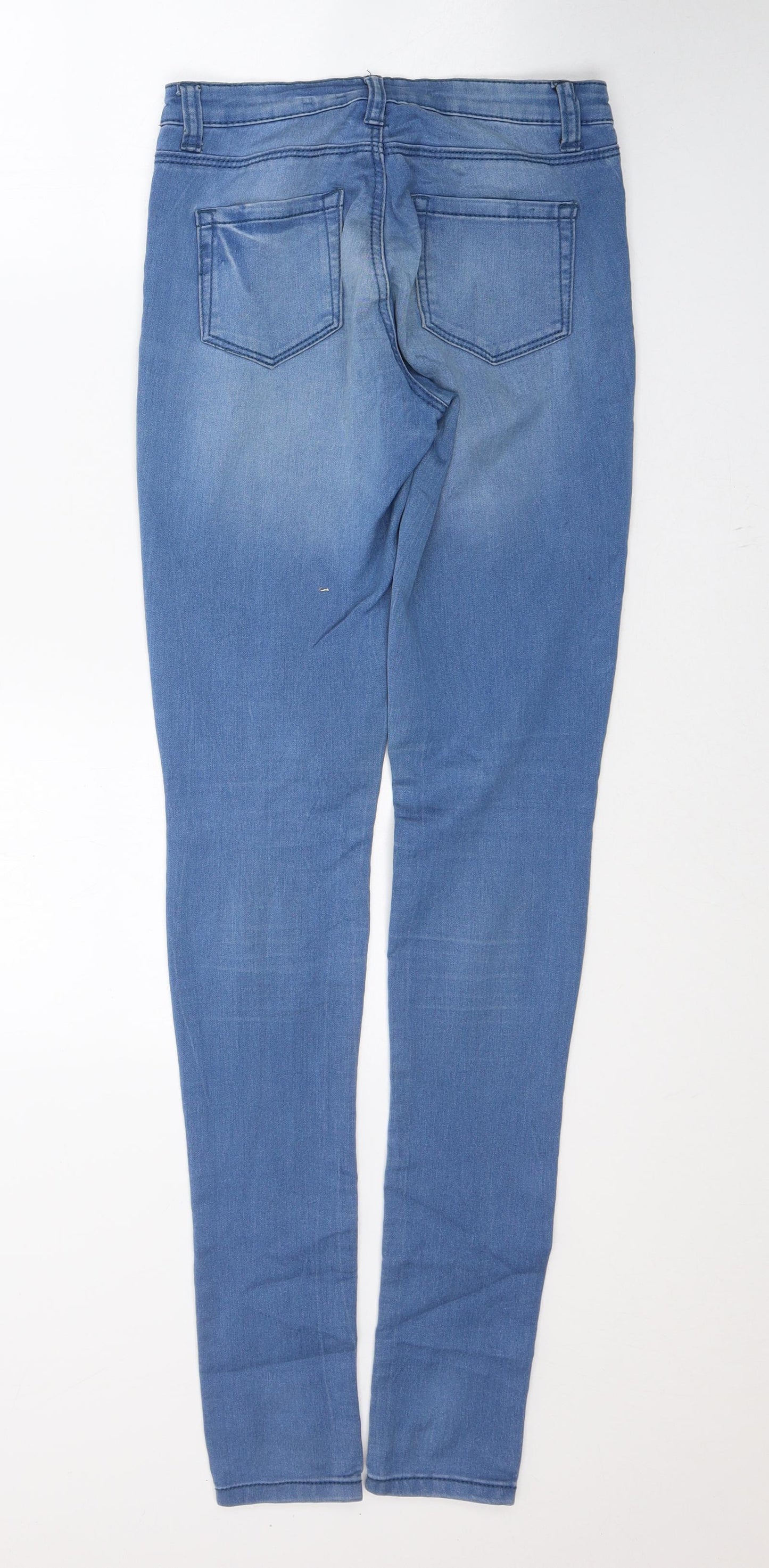 Denim & Co. Womens Blue  Cotton Skinny Jeans Size 6 L34 in Regular Button