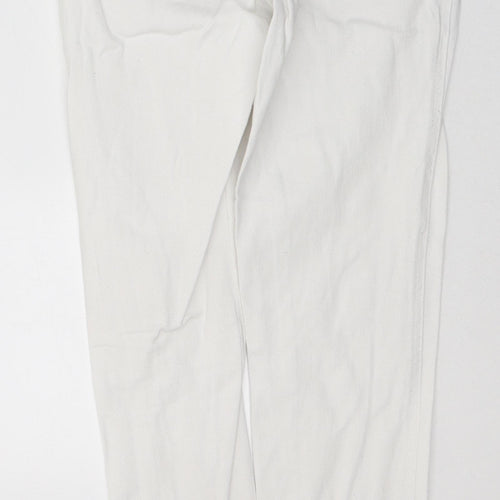 PRETTYLITTLETHING Womens White  Cotton Skinny Jeans Size 8 L28 in Regular Button