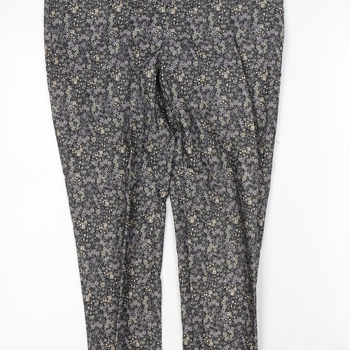 New Look Womens Black Floral Viscose Jegging Jeans Size 10 L26 in Regular Button