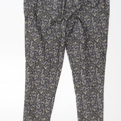 New Look Womens Black Floral Viscose Jegging Jeans Size 10 L26 in Regular Button