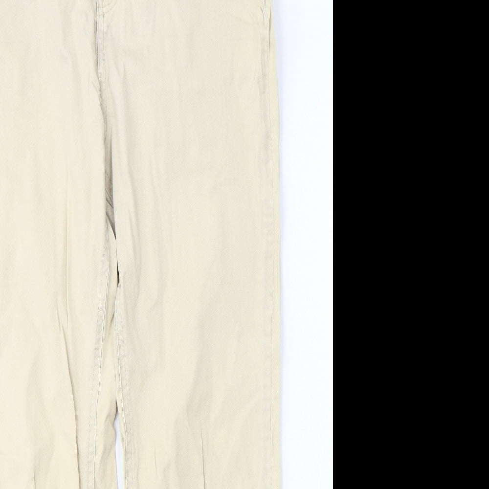 Per Una Womens Beige  Cotton Straight Jeans Size 12 L25 in Regular Button