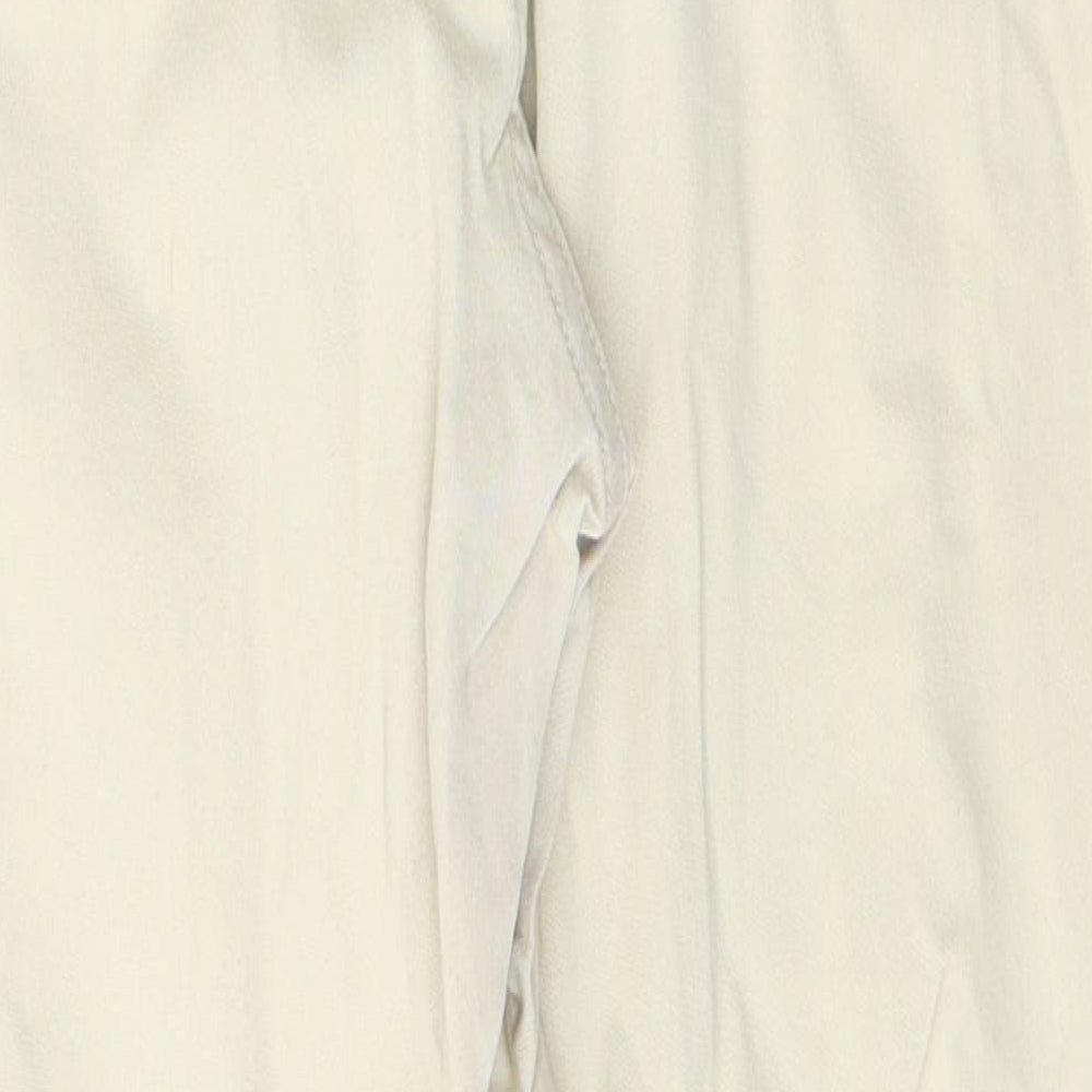 Per Una Womens Beige  Cotton Straight Jeans Size 12 L25 in Regular Button