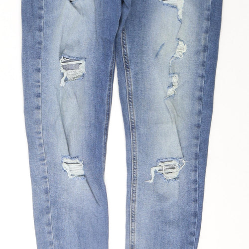 Denim & Co. Womens Blue  Cotton Skinny Jeans Size 10 L29 in Regular Button