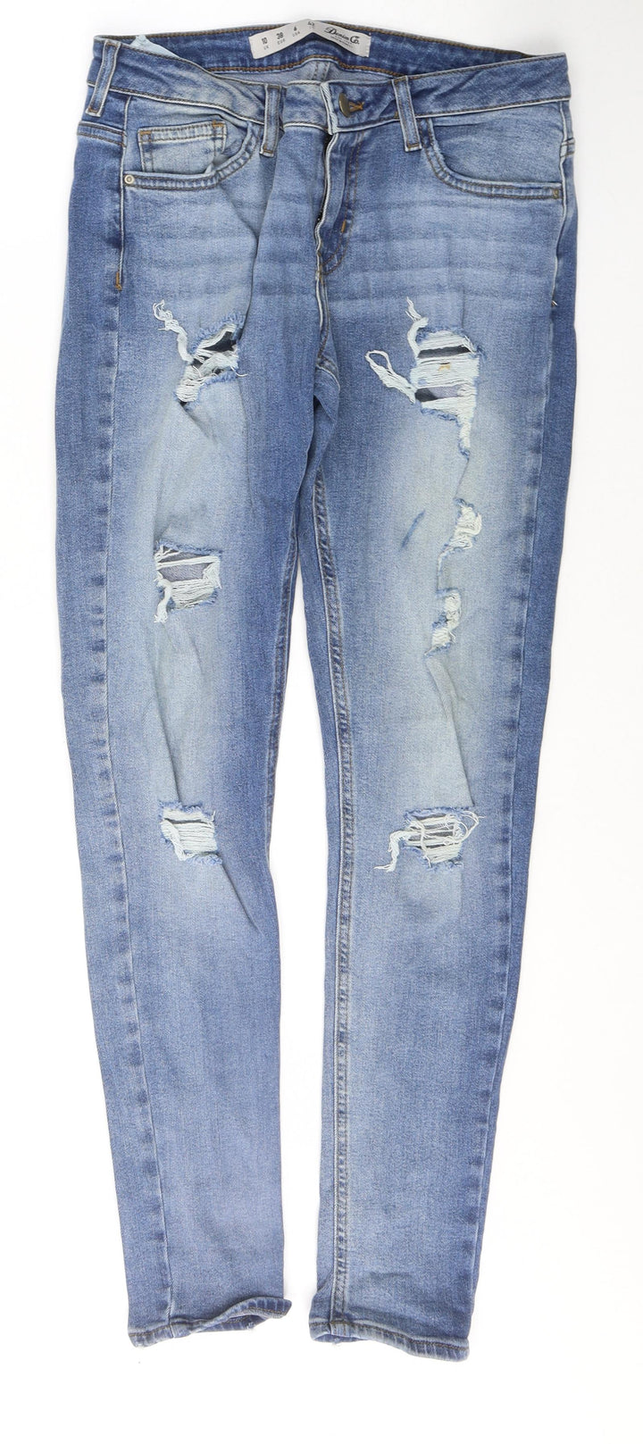 Denim & Co. Womens Blue Cotton Skinny Jeans Size 10 L29 in Regular Button