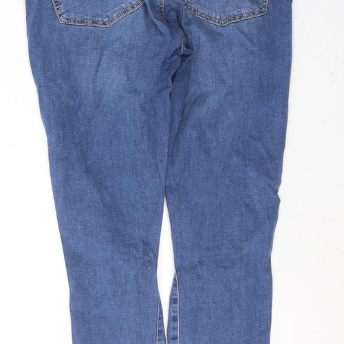 Topshop Womens Blue  Cotton Skinny Jeans Size 32 L30 in Regular Button