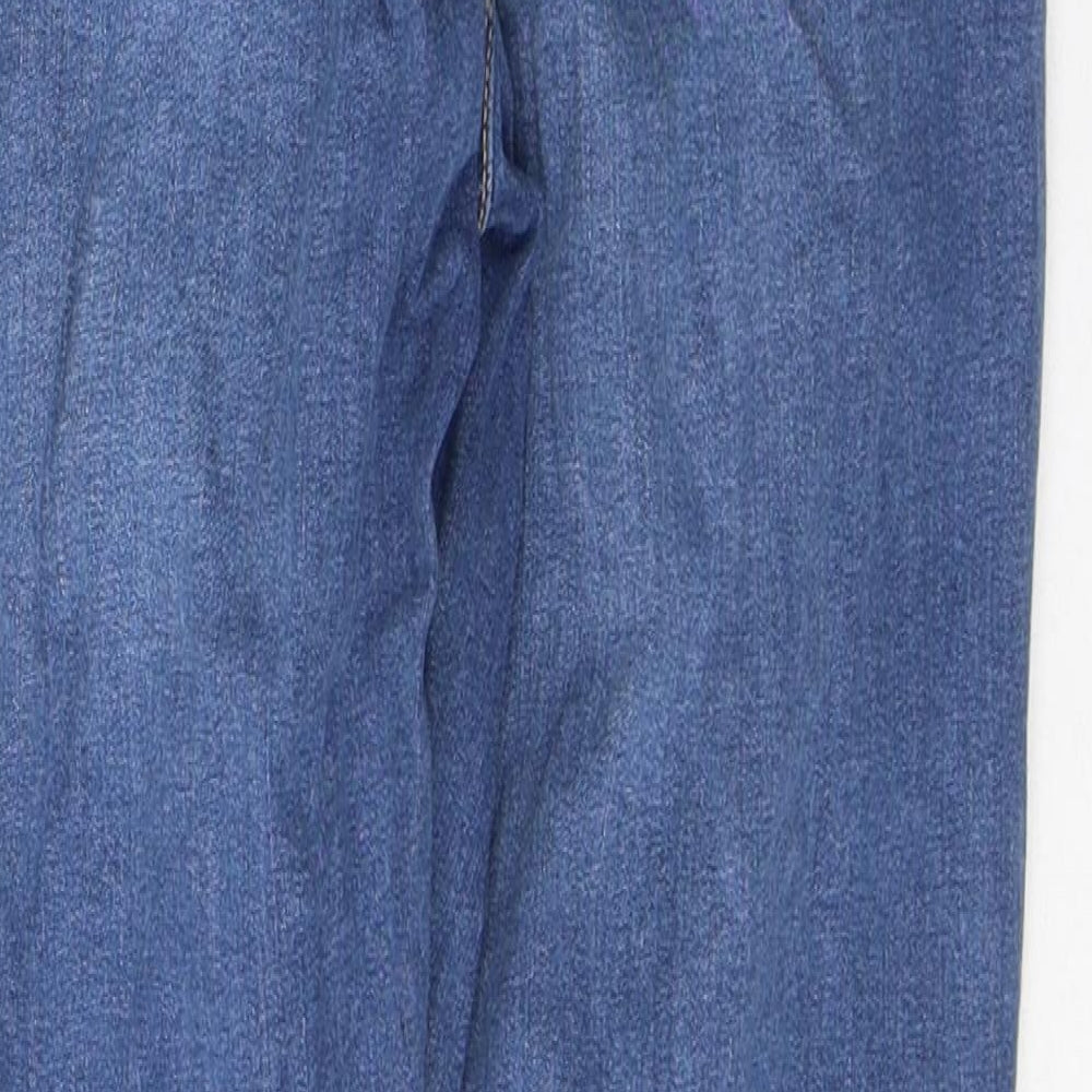 Topshop Womens Blue  Cotton Skinny Jeans Size 32 L30 in Regular Button