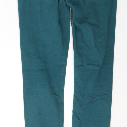 72D Womens Green  Cotton Skinny Jeans Size 30 in L29 in Regular Button