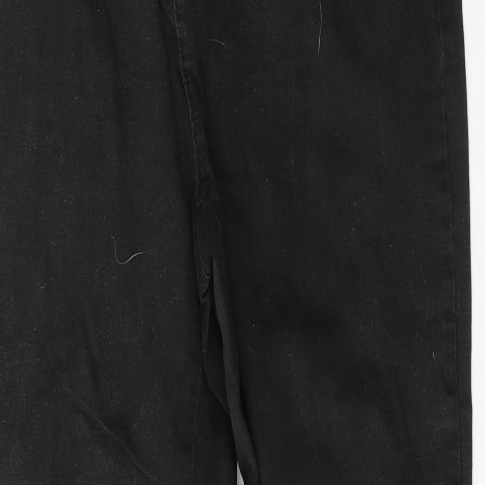 Marks and Spencer Womens Black  Cotton Straight Jeans Size 12 L31 in Regular Button