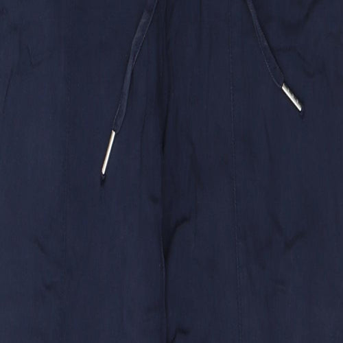 H&M Womens Blue  Lyocell Trousers  Size 6 L27 in Regular Tie