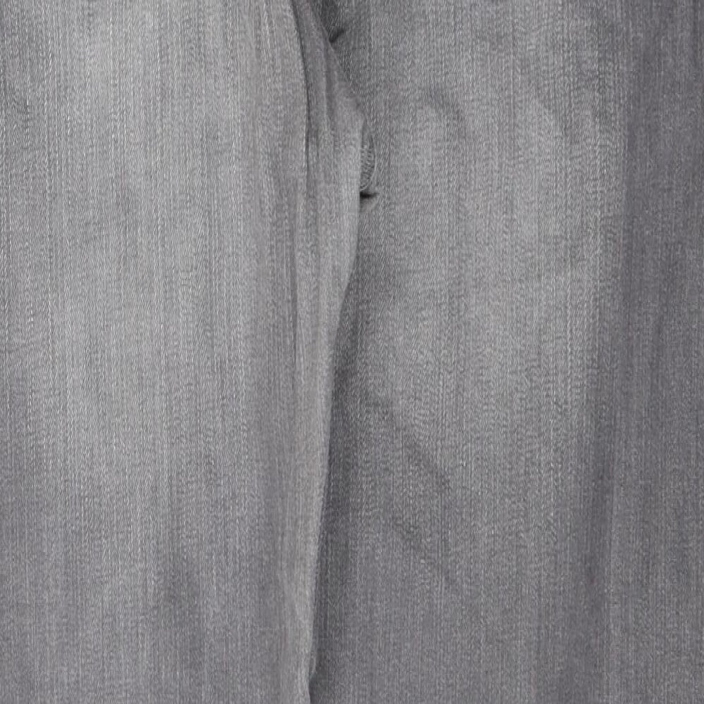 Marks and Spencer Womens Grey  Cotton Straight Jeans Size 20 L31 in Regular Button