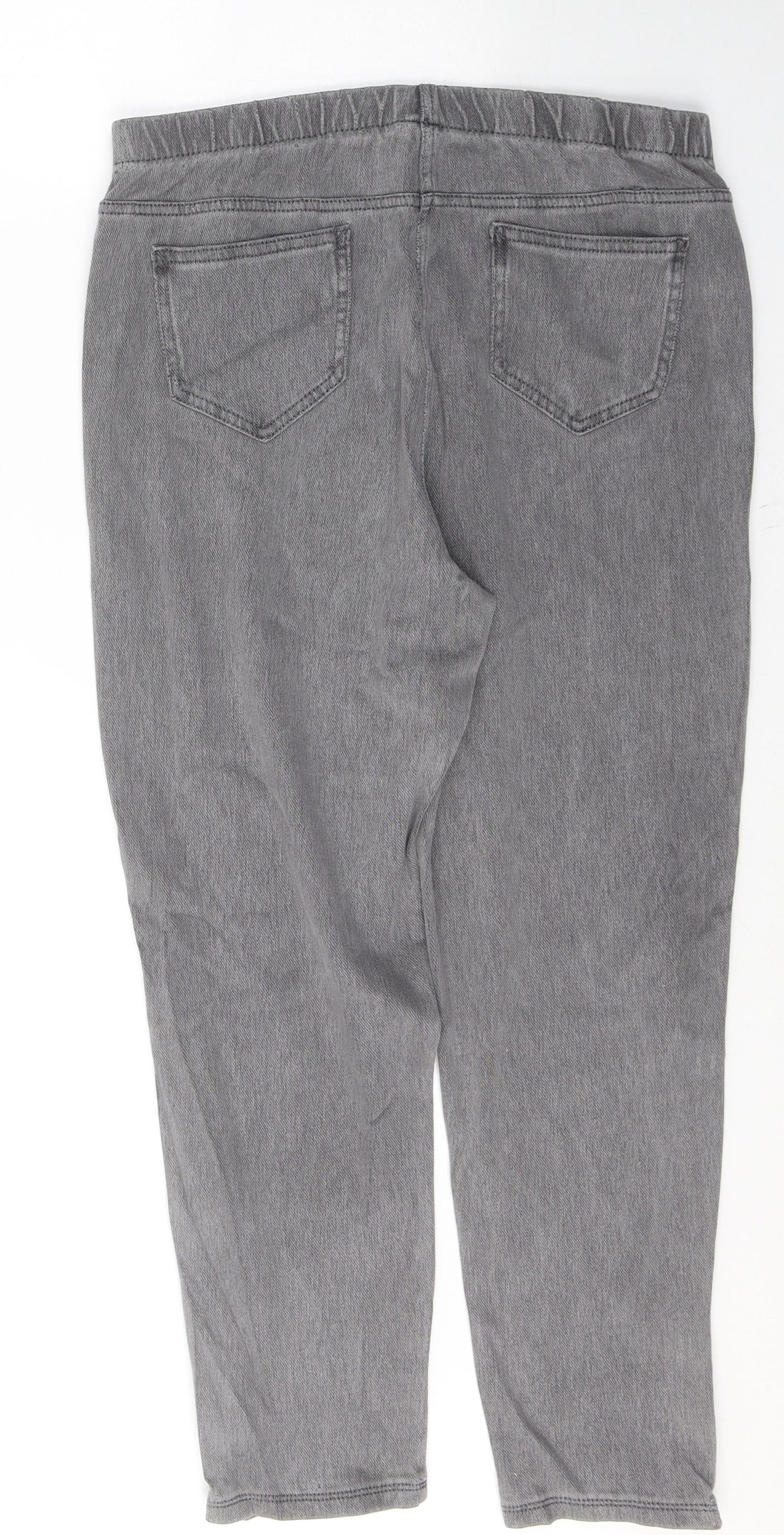 NEXT Womens Grey  Cotton Cropped Leggings Size 14 L23 in