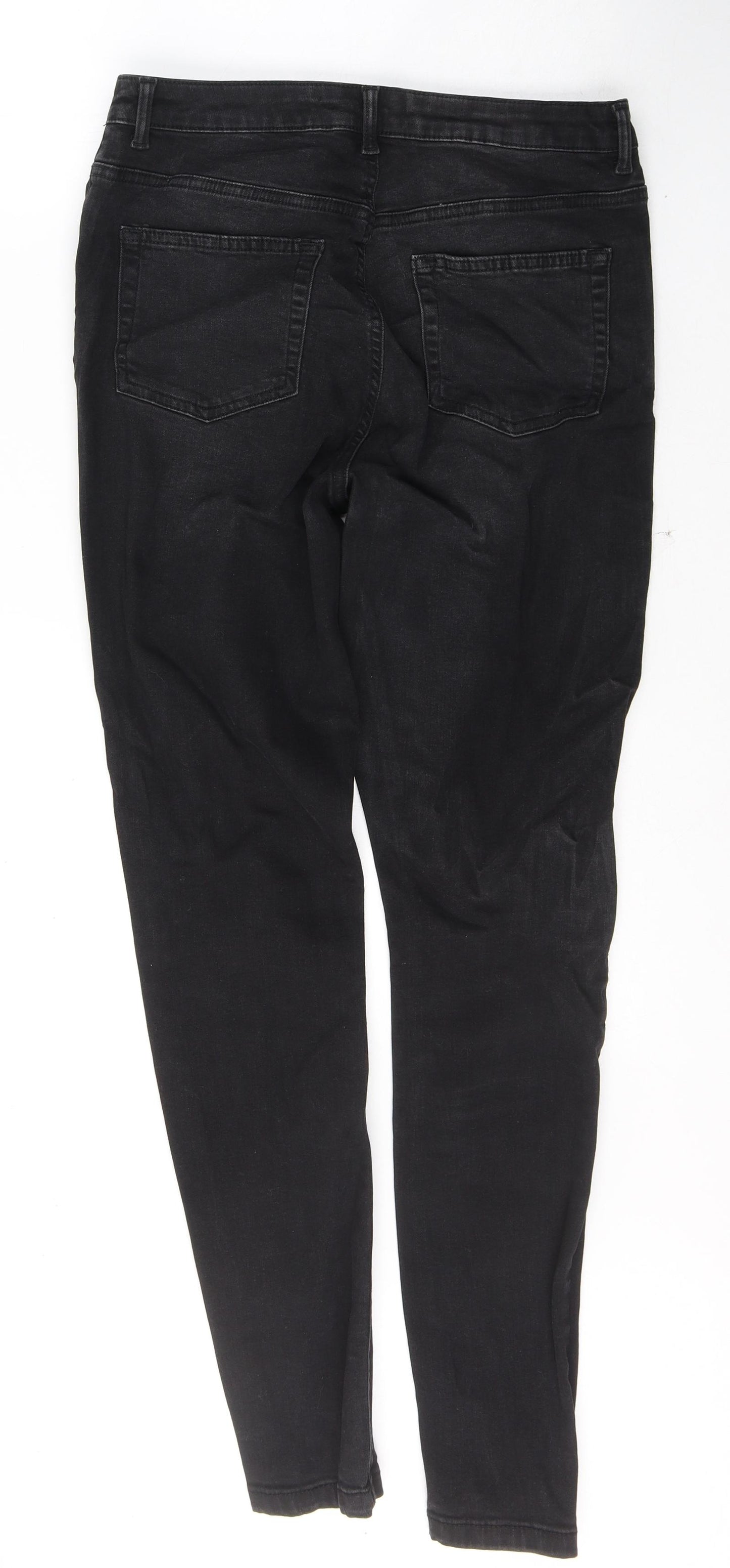 Denim & Co. Womens Black  Cotton Skinny Jeans Size 14 L30 in Regular Button