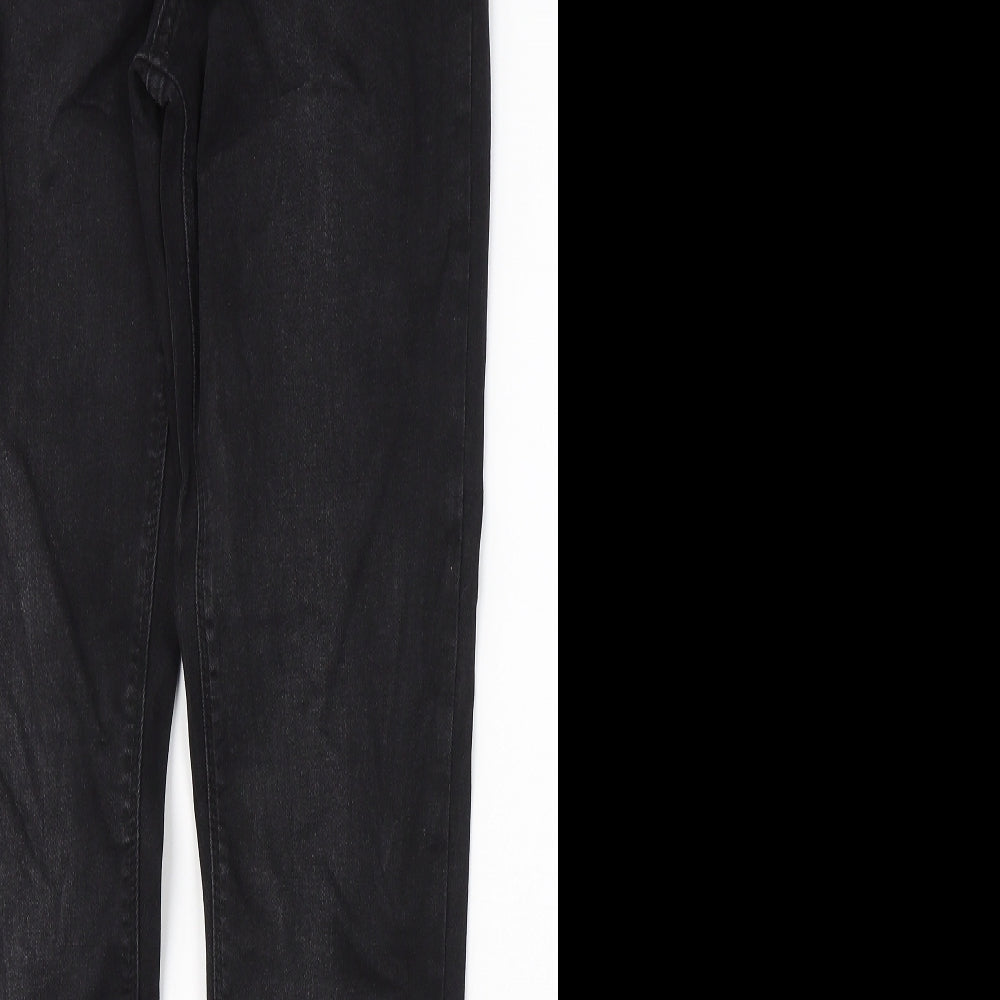 Denim & Co. Womens Black  Cotton Skinny Jeans Size 14 L30 in Regular Button