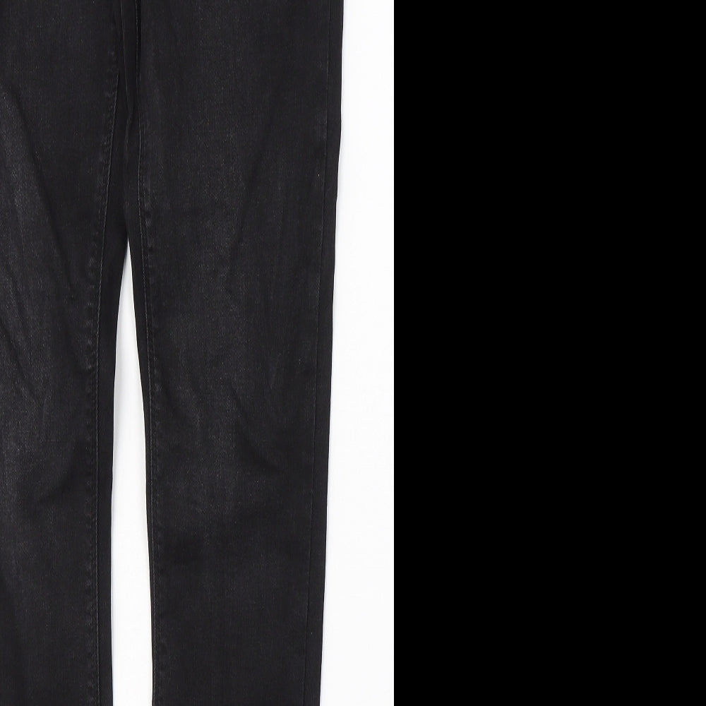 Denim & Co. Womens Black  Cotton Skinny Jeans Size 14 L30 in Regular Button
