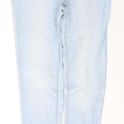 Denim & Co. Womens Blue  Cotton Skinny Jeans Size 8 L26 in Regular Button